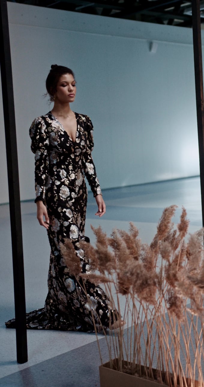 Midnight Garden Sequin Gown