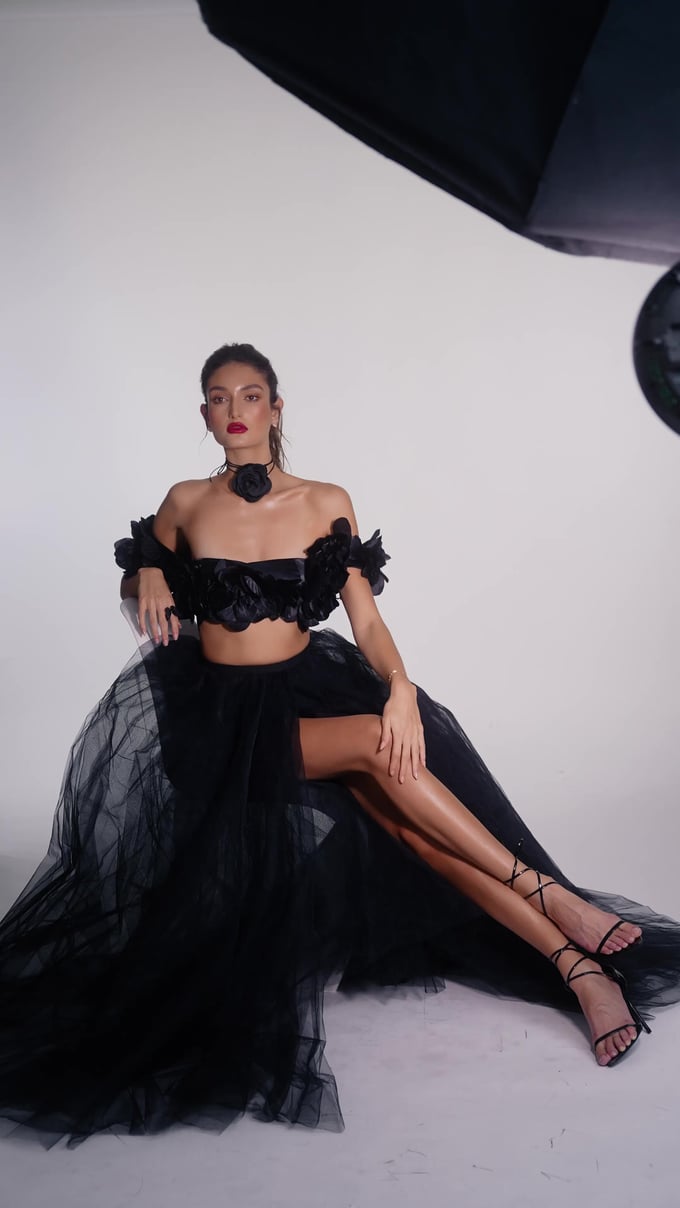 Noir Mystique Two-Piece Gown
